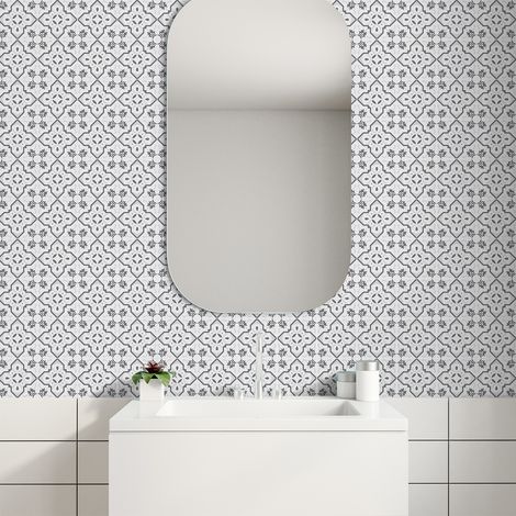 Sticker Mural Carrelage adhésif Cuisine Salle de Bain - 9 STICKERS CARRELAGES AZULEJOS ANCELINA - 9stickers10x10cm (1/5)