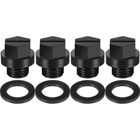 Lot de 4 Bouchons de Vidange pour Pompe de Piscine avec Joints Compatibles avec Hayward SPX1700FG,Noir (1/4)