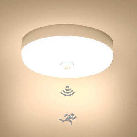 Plafonnier LED Detecteur de Mouvement 15W, Lampe Plafond avec Capteur Intérieur, IP56 Luminaire Plafonnier Automatique, pour Hublot, Couloir et Cave, 220V Motion Sensor Rond Ceiling Lights Indoor (1/5)