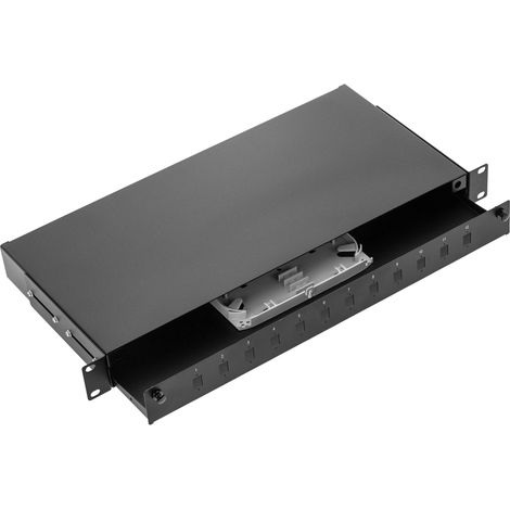 BeMatik - Panneau de brassage fibre optique 1U noir avec 12 SC Simplex ou 12 LC duplex (1/5)