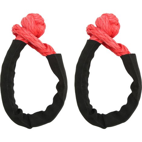 2 manilles textiles souples 10 mm, résistance à la rupture 18 000 kg, câble de remorquage portable, léger et anti-usure pour voiture, quad, SUV, camion, bateau (1/5)