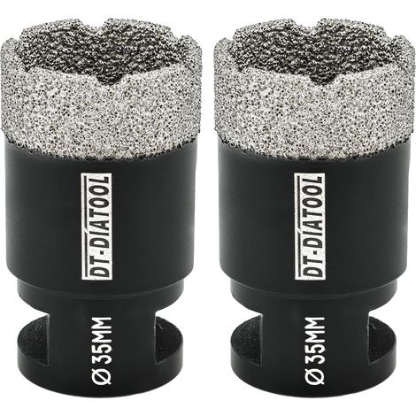 Foret Diamant 2PCS 35mm Scie Cloche pour Forage à Sec Carrelage Porcelaine Marbre Céramique Granit (1/5)