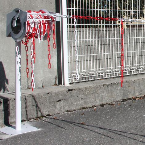 Dérouleur de chaîne 10m x Ø 8mm avec morceaux de chaîne Rouge/Blanc - 1360952