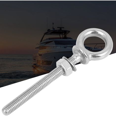 Boulon à œillet long en acier inoxydable 316 pour levage lourd, avec boucle de vis pour câble (ZWS6705-8) (1/5)