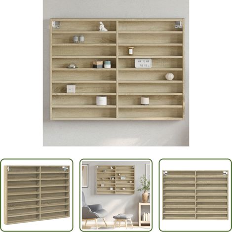 Bois d'ingénierie - Armoire à vitrine chêne sonoma 100x8,5x75 cm bois d'ingénierie (1/5)