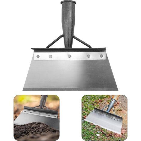 Pala multifunzionale per la pulizia, 25 cm - Pala da giardino in acciaio inox - Rimuovi erbacce per piastrelle e muschio - Pala da neve e raschietto - Manico non incluso - Argento (1/5)