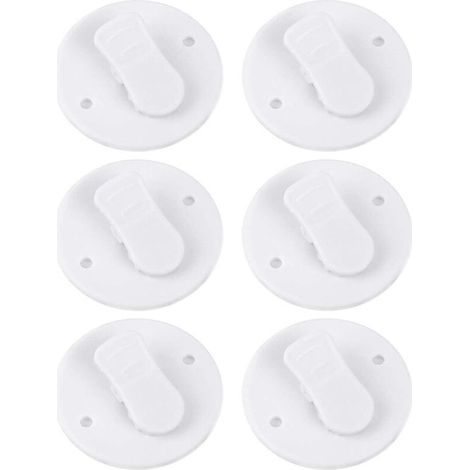 Clips De Rideau De Douche - Auto-Adhésifs - Sans Perçage - Résistants Au Vent - Pour Salle De Bain Et Cuisine - Lot De 6 (1/5)