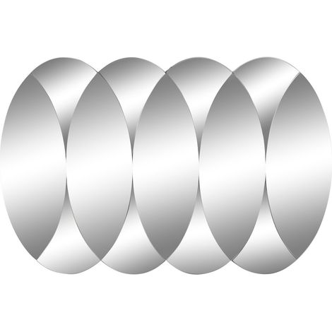 DKD Home Decor Miroir mural Verre Cercles Argenté 120x80 cm (1/3)