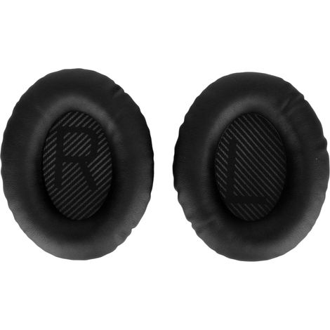Ersatz-Ohrpolster aus weichem Proteinleder mit Memory-Schaum für die Kopfhörer QC35, QC25, QC15, QC2, AE2i und AE2W – Schwarz (1/5)