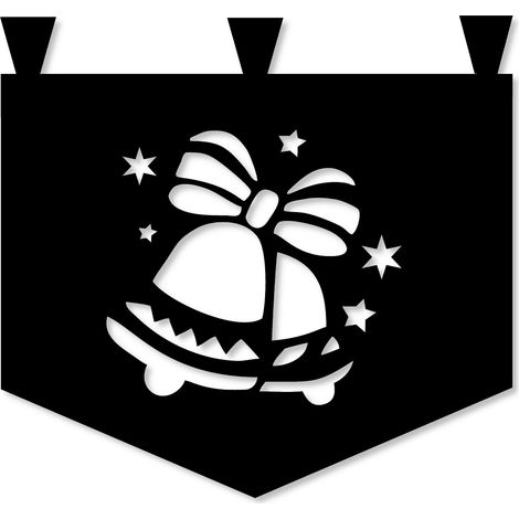 M4 Küchenvorhang mit Weihnachtsglöckchen 35x35