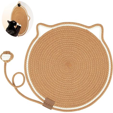 Tapis à griffer pour chat, en corde de coton naturel, rond de 4 m (15,7 pouces), protège-meubles pour chat : murs, canapés, tapis, fauteuils (1/5)
