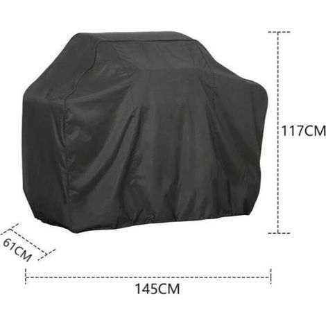 La housse du gril est fabriquée en tissu oxford 210D, plaqué argent noir, imperméable, durable, résistant aux déchirures et à la poussière, convient pour barbecue, gril à gaz, gril électrique. (1/4)