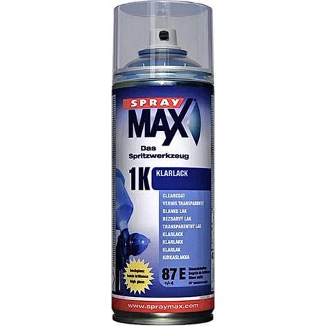 Bombe de vernis - Transparent - Brillant - Monocomposant - Auto/moto - SprayMax - 400ml