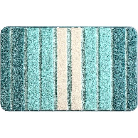 Stück cyanfarbene Badematte, 40 x 60 cm, rutschfest, extra weich, maschinenwaschbar, saugfähig (1/5)