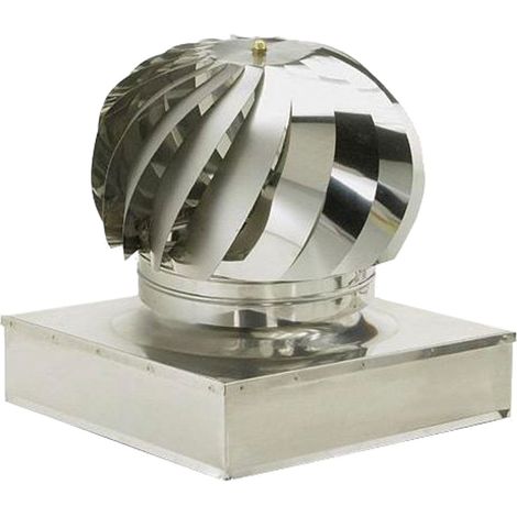 Fumaiolo comignolo girevole quadrato e rettangolare in acciaio inox con base bassa - Base quadrata 52x52 cm (1/3)