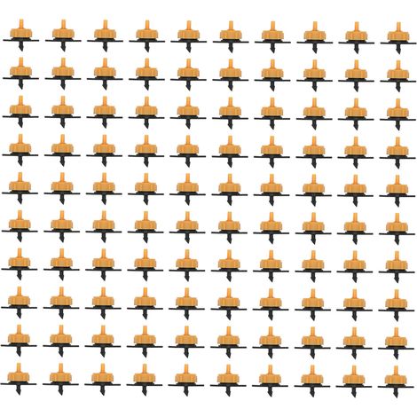 Lot de 100 goutteurs compensateurs 2L détachables pour tuyau 4/7, arrosage jardin irrigation goutte-à-goutte. (1/5)