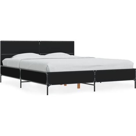 Maison Exclusive - Bettgestell Schwarz 150x200 cm Holzwerkstoff u