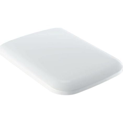 Geberit iCon Square WC siège 571910000 Charnières en laiton chromé, avec mécanisme de fermeture amortie, blanc