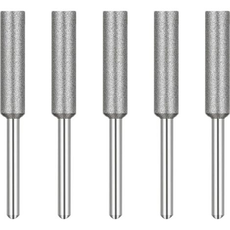 Fraise d'Affûteuse de Tronçonneuse,Diamant Affûteur de Tronçonneus,Têtes de Meulage en Émeri,Pierre à Meuler pour Tronçonneuse,4 mm,pour Affûteur de Tronçonneuse Burr,5 Pièces (1/5)