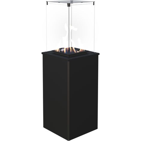 KRATKI Gaskamin PATIO Stahl-Schwarz Manuell Gasheizgerät Wärmelampe Gartenkamin 4-8,2 kW (1/5)