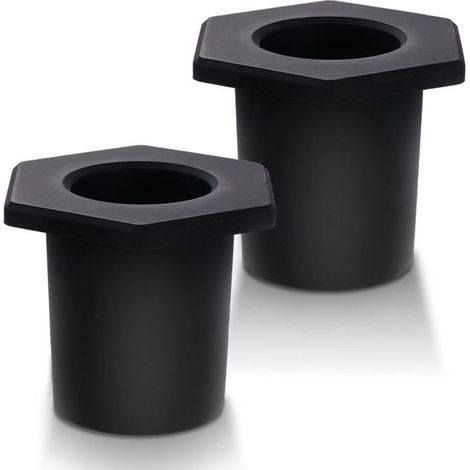 Ecleanfy - 2 anneaux coniques pour trou de parasol en silicone – noir, pour trous 5–6,35 cm (Ø int. ≈ 3,8 cm) (1/5)