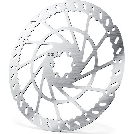 Disque de frein électrique 140 mm/160 mm/180 mm/203 mm/220 mm Disque de frein 6/12 trous en acier inoxydable avec 6/12 vis pour vélos électriques (220 mm-F-1 pièce) (1/5)
