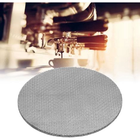 Disque filtre à café multicouche fritté en acier inoxydable 304 de 58,5 mm, disque filtrant rond en maille frittée pour la séparation secondaire de l'eau et du café moulu, 150 µm (1/5)