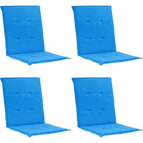 Juego de 4 cojines para silla de jardín 100% poliéster impermeable azul 100 x 50 x 3 cm DEC021683 (1/5)