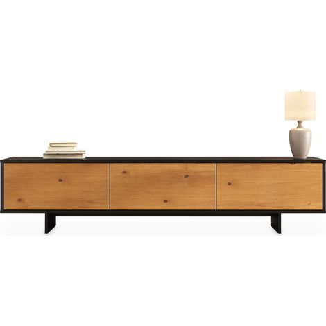 Meuble TV 184 cm ARTO Noir/Chêne (1/5)
