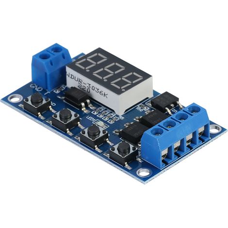 Module relais marche/arrêt avec temporisateur de déclenchement 5 V-36 V CC et affichage LED (1/5)