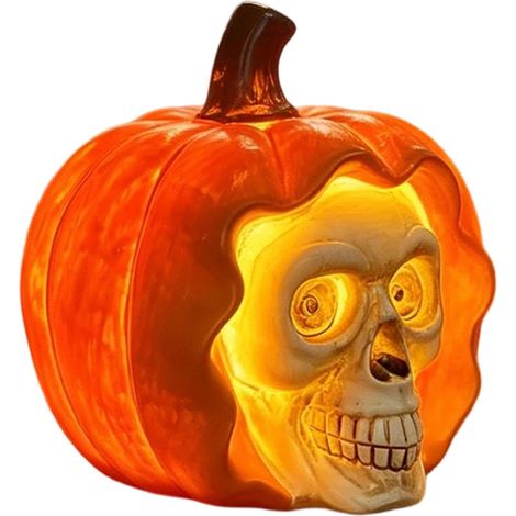 CCYKXAHalloween Ghost Light Cute Warm LED Resin Lamp,Decorative Lighted Ghost Statue for Seasonal Display,Battery Powered Tabletop Accent Decor for Bedroom (1/5)