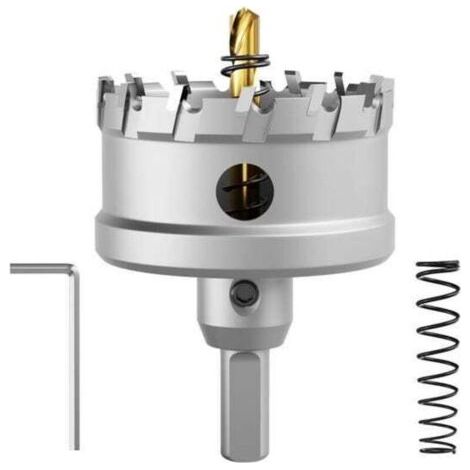 Scie cloche haute performance en carbure de tungstène (65 mm), scie cloche TCT. Idéale pour l'acier inoxydable et les treillis métalliques.