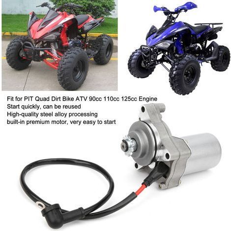 Démarreur à 3 goujons pour montage supérieur 12T adapté pour PIT Quad Dirt Bike ATV 90cc 110cc 125cc (1/4)