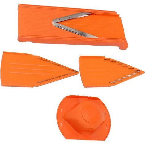 Mandoline à lame en V, coupe-légumes manuel avec protège-main en acier inoxydable. (1/5)