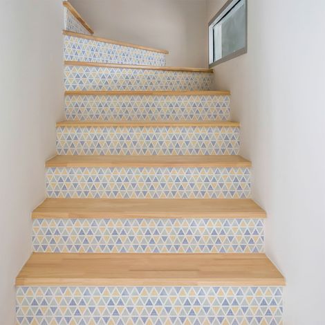 Stickers adhésifs escalier carrelages contremarche - TYGE - 2 bandes de 12.5x87.5cm (1/3)