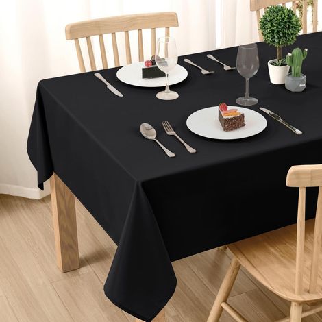 Nappe lavable 130x130cm Noir, imperméable, antitache, Polyester