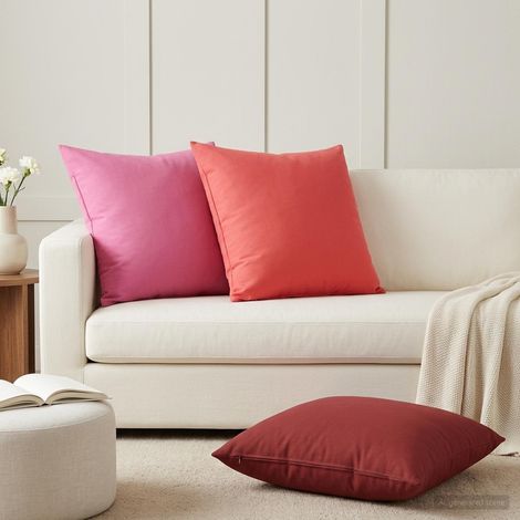 Housse de coussin 2 pcs HEERLEN Bordeaux 65 x 65 cm Polyester (1/5)