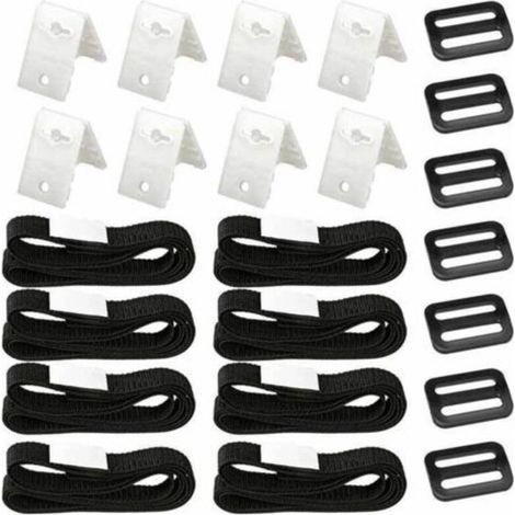 Kit de montage 8 pièces pour couvertures solaires de piscine : bandes adhésives en nylon, plaques de fixation et boucles pour la fixation de la couverture solaire. (1/5)