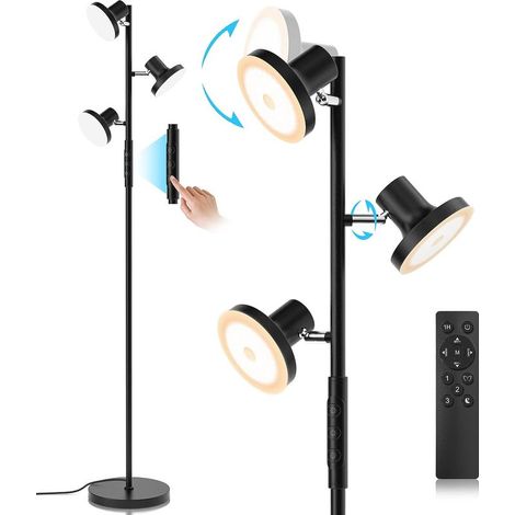 Online Store – Lampadaire LED 36W dimmable 2500lm – Télécommande tactile – 4 températures de couleur – Éclairage réglable pour salon et bureau (1/4)