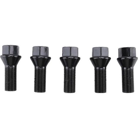 Lot de 5 écrous antivol noirs M14 x 1,25 pour BMW X3, X5, E70, E71, F20 et F25 (1/4)