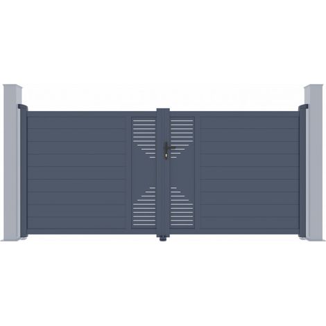Portail Battant Alu Anthracite 350x173cm Fancy Time X-Metal (1/5)