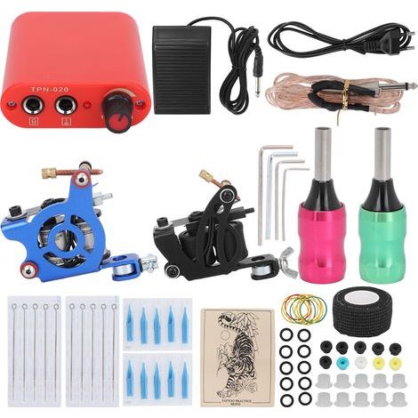 Komplettes Tattoo-Set mit 10 Shader-Maschinen und 8 Coil-Liner-Maschinen für Tattoo-Anfänger – EU-Stecker 90–265 V (1/5)