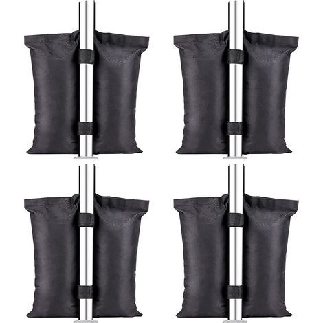Sacs de Sable 4 Pièces, Sable Gazebo à Double Couture, Sac à Pieds pour Tente à Toit Relevable, Gazebo d'extérieur, Meubles de Jardin, Noir (4 25LBS) (1/4)
