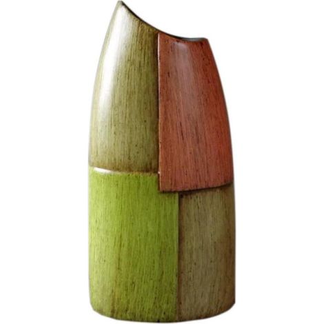 Vaso in ceramica nei colori verde e arancione, dimensioni 29x14x8 cm. (1/2)