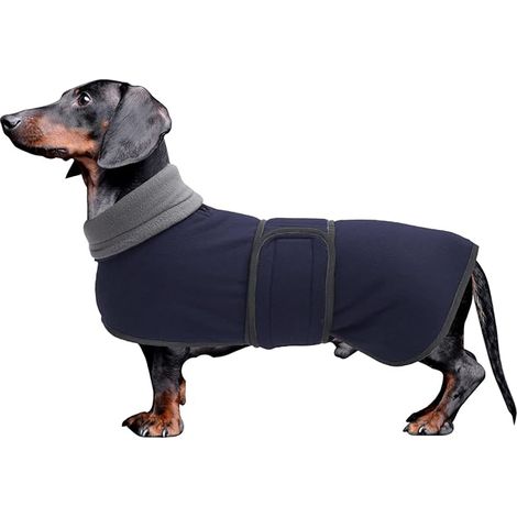 Veste d'hiver Veste pour Chien à col Montant Doublure en Polaire rembourrée et Bretelles réglables Convient aux Chiens de Petite et Moyenne Taille Navy S (1/5)