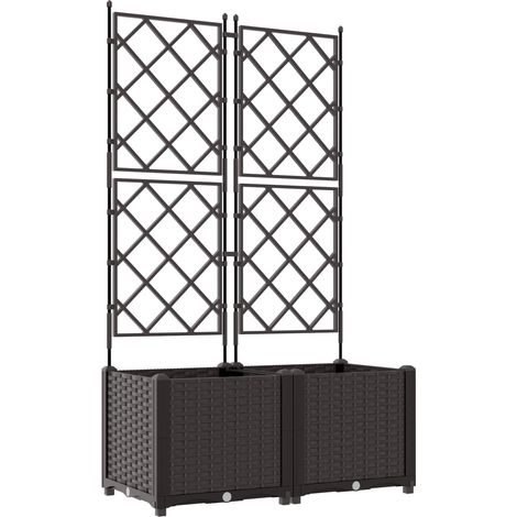 Jardinière Cache-pot de jardin 2 pcs Marron 80 x 40 x 143 cm Plastique (1/5)