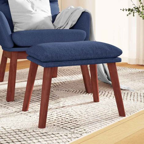 Repose-Pieds pour Salon ou Chambre - Tabouret Pouf Bleu 45x29,5x39 cm Tissu BV108643 - BonneVie (1/5)