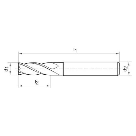 Fraise Z4 30G long 3,0mm AlTiN+ HB FORTIS (1/5)