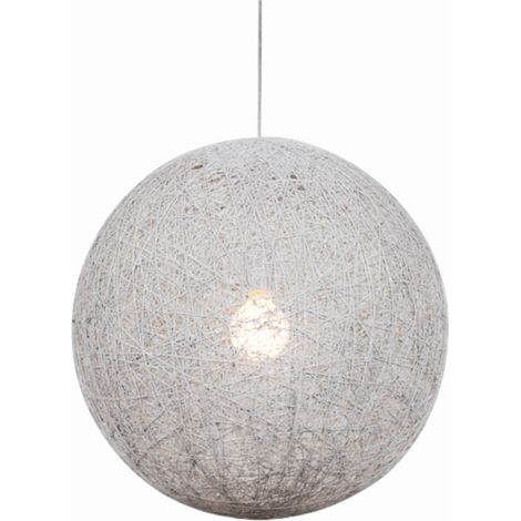 Suspension Candellux Caruba Ø30 corde chromée blanche E27 (1/3)