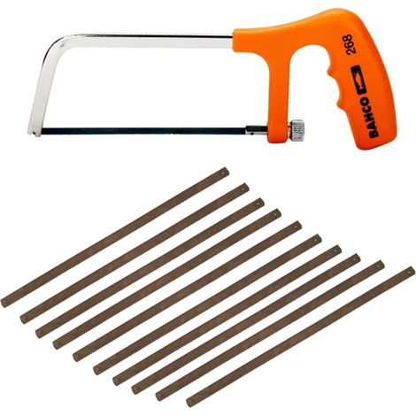 Bahco BAH268 Mini Junior Hacksaw 150mm / 6in with 10 x 228-P Spare Blades (1/2)